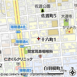 愛知県名古屋市瑞穂区十六町1丁目54周辺の地図