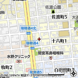 愛知県名古屋市瑞穂区十六町1丁目51周辺の地図