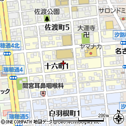 愛知県名古屋市瑞穂区十六町1丁目60周辺の地図