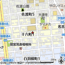 愛知県名古屋市瑞穂区十六町1丁目61周辺の地図