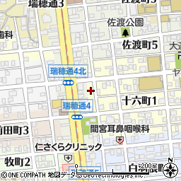 愛知県名古屋市瑞穂区十六町1丁目50周辺の地図