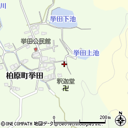 兵庫県丹波市柏原町挙田周辺の地図