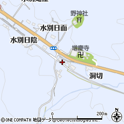 愛知県豊田市野口町水別日陰周辺の地図