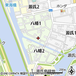 愛知県海部郡蟹江町八幡周辺の地図