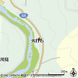 愛知県豊田市足助町（火打石）周辺の地図