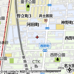 愛知県名古屋市熱田区河田町周辺の地図