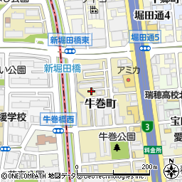 愛知県名古屋市瑞穂区牛巻町3周辺の地図