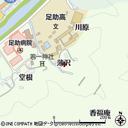 愛知県豊田市岩神町薄沢周辺の地図
