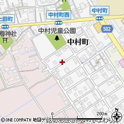 滋賀県近江八幡市中村町周辺の地図