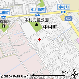 滋賀県近江八幡市中村町周辺の地図