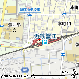 トヨタレンタリース名古屋蟹江駅前店周辺の地図