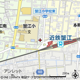三菱ＵＦＪ銀行蟹江支店周辺の地図