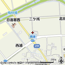 愛知県日進市浅田町三ケ所周辺の地図