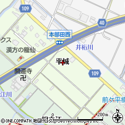 愛知県愛西市東條町平城周辺の地図
