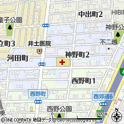 ポニークリーニングラ・フーズコア神野店周辺の地図