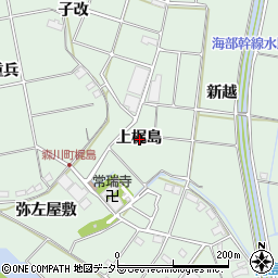 愛知県愛西市森川町上梶島周辺の地図