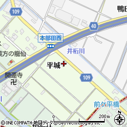 愛知県愛西市東條町平城44周辺の地図