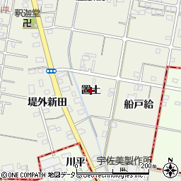 愛知県愛西市西保町（置土）周辺の地図