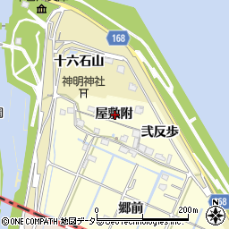 愛知県愛西市福原新田町屋敷附周辺の地図