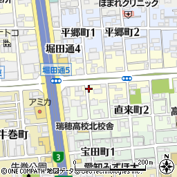 愛知県名古屋市瑞穂区豆田町1丁目周辺の地図