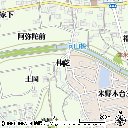 愛知県日進市米野木町仲芝周辺の地図