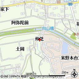 愛知県日進市米野木町（仲芝）周辺の地図