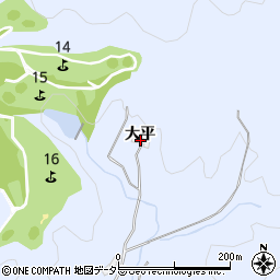 愛知県豊田市中切町大平周辺の地図