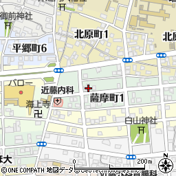 愛知県名古屋市瑞穂区薩摩町周辺の地図