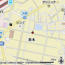 愛知県愛西市大野町茶木周辺の地図