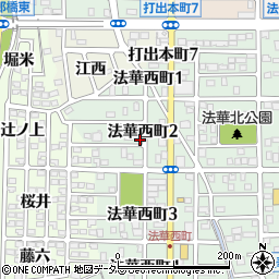 愛知県名古屋市中川区法華西町2丁目周辺の地図