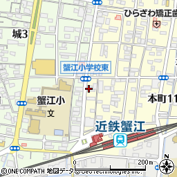 三十三銀行蟹江支店 ＡＴＭ周辺の地図