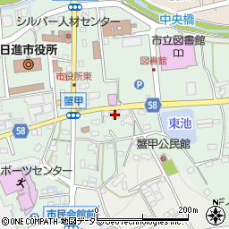 愛知県日進市蟹甲町中屋敷447-4周辺の地図