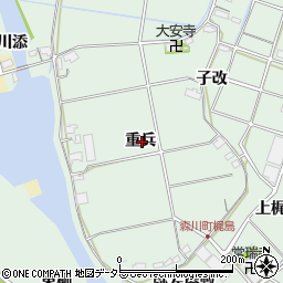 愛知県愛西市森川町重兵周辺の地図