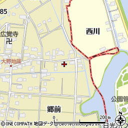 愛知県愛西市大野町郷前32周辺の地図