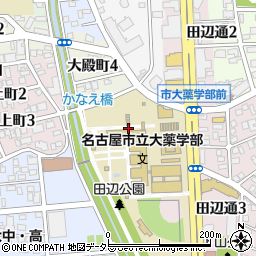 名古屋市立大学　田辺通キャンパス周辺の地図