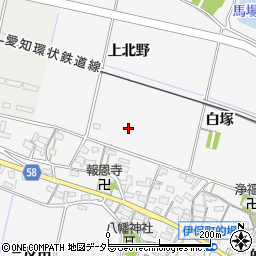 愛知県豊田市伊保町上北野周辺の地図