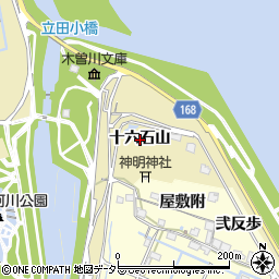 愛知県愛西市立田町十六石山周辺の地図