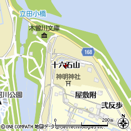 愛知県愛西市立田町（十六石山）周辺の地図