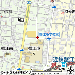 メナード化粧品　蟹江本町周辺の地図
