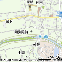 愛知県日進市米野木町阿弥陀前周辺の地図