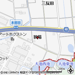 愛知県愛西市本部田町狭場周辺の地図