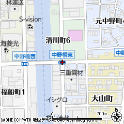 中野橋東周辺の地図
