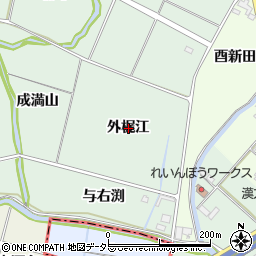 愛知県愛西市西條町外梶江周辺の地図