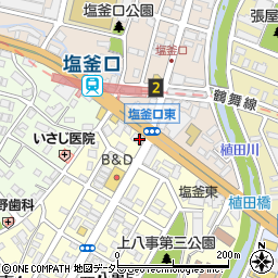 居楽屋わらわら塩釜口駅前店周辺の地図