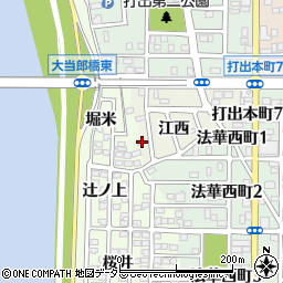 愛知県名古屋市中川区打出町江西206周辺の地図