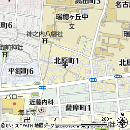 愛知県名古屋市瑞穂区北原町1丁目周辺の地図