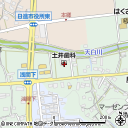 愛知県日進市蟹甲町浅間下周辺の地図