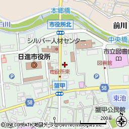 愛知県日進市蟹甲町中島周辺の地図