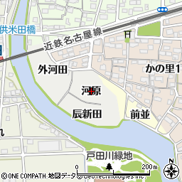 愛知県名古屋市中川区富田町大字供米田（河原）周辺の地図
