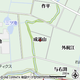 愛知県愛西市西條町成満山周辺の地図